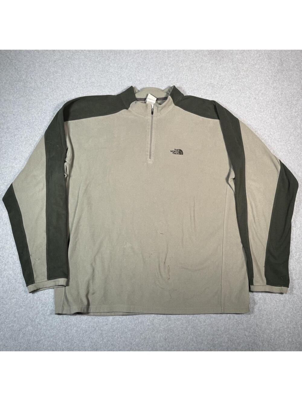 Green north face fleece quarter zip